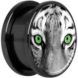 Black White Tiger Eyes Black Anodized Screw Fit Plug Set 18mm