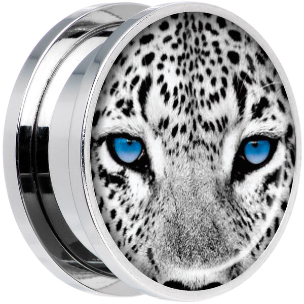 Black White Leopard Eyes Steel Screw Fit Plug Set 20mm