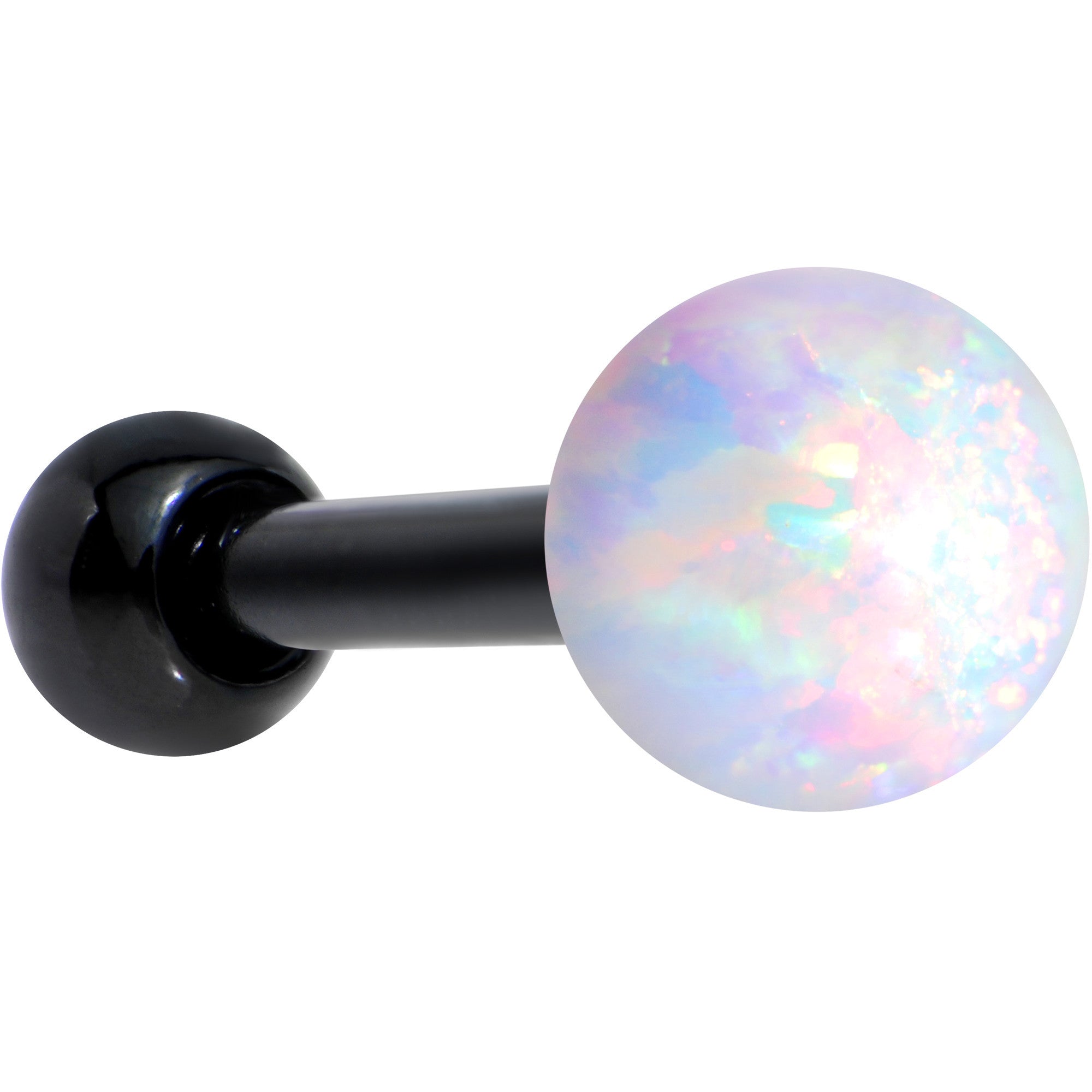 4mm Synthetic Opal Black PVD Internally Threaded Cartilage Earring