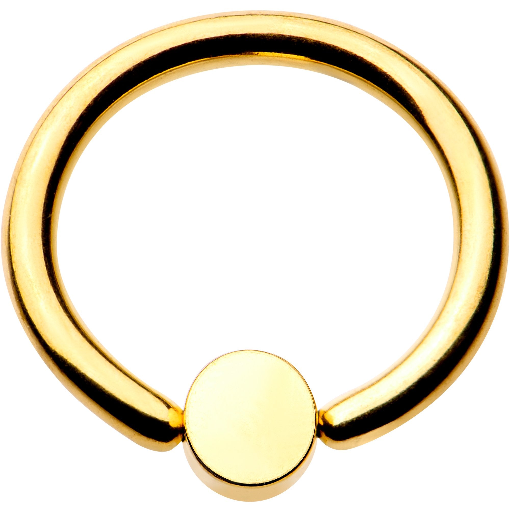 16G 5/16 Clear Gem 3mm Disc Gold IP BCR Captive Ring