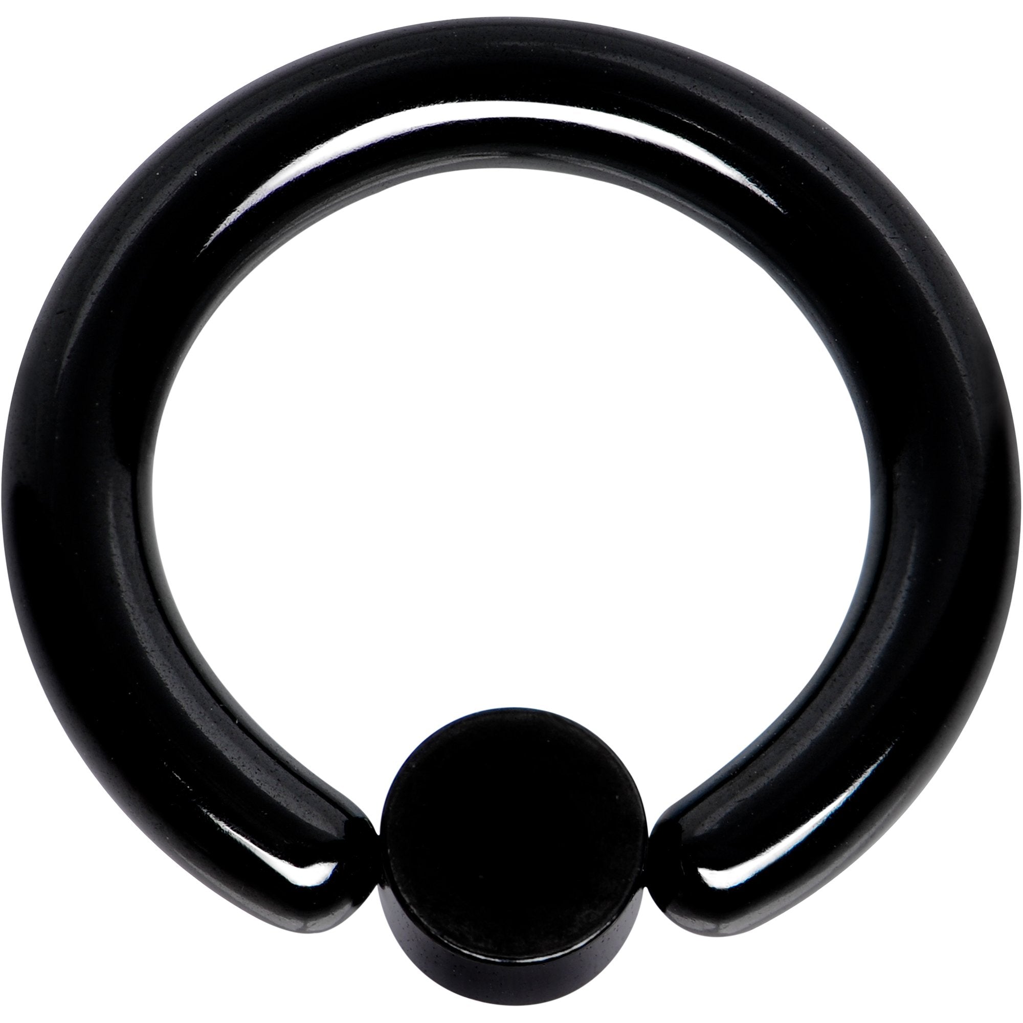 8G 1/2 Clear Gem 5mm Disc Black BCR Captive Ring
