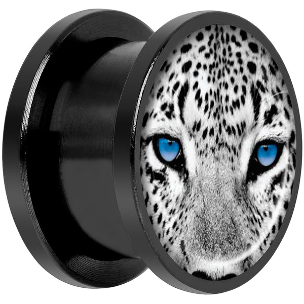 Black White Leopard Eyes Black Anodized Screw Fit Plug Set 9/16