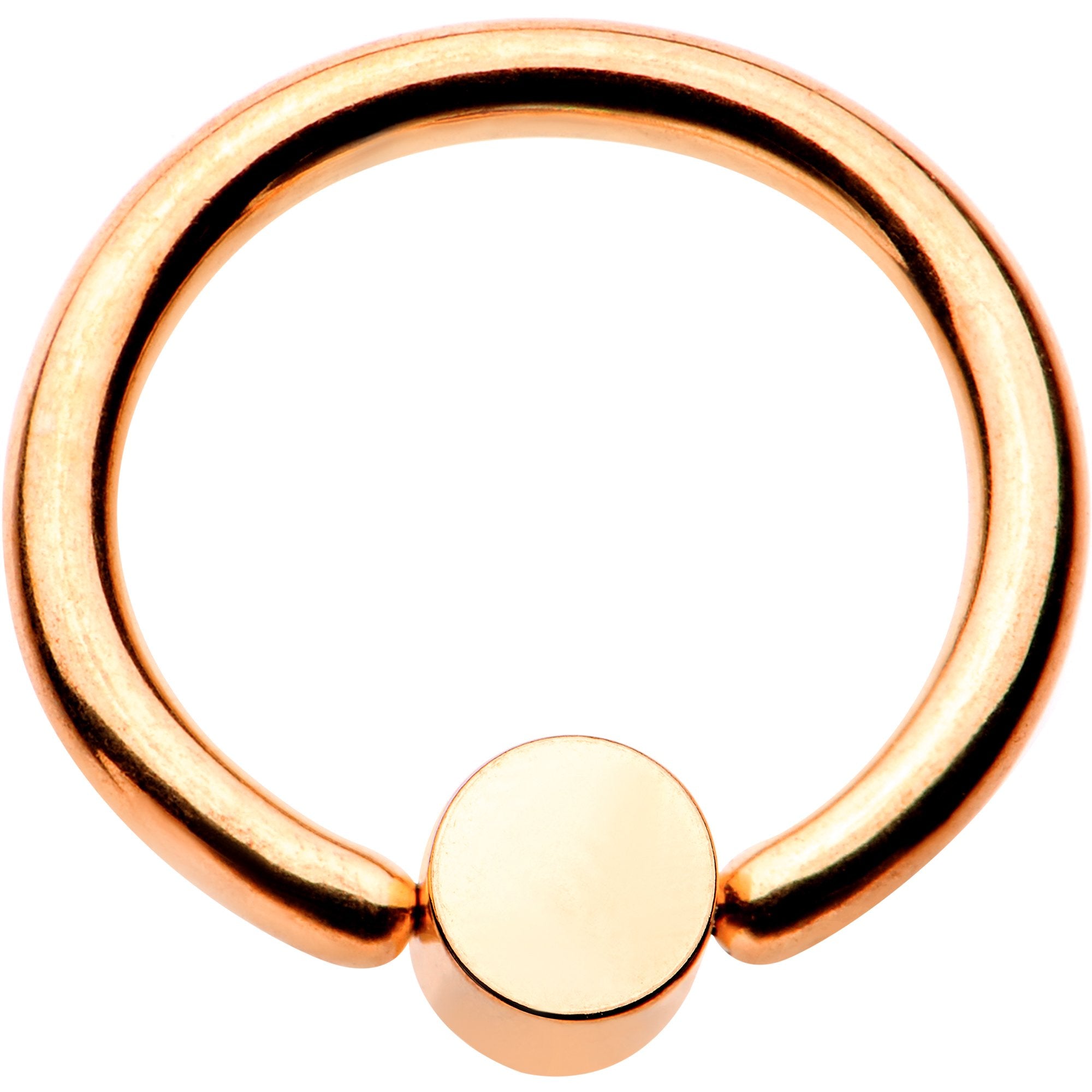 16G 5/16 Aqua Faux Opal Rose Gold IP BCR Captive Ring