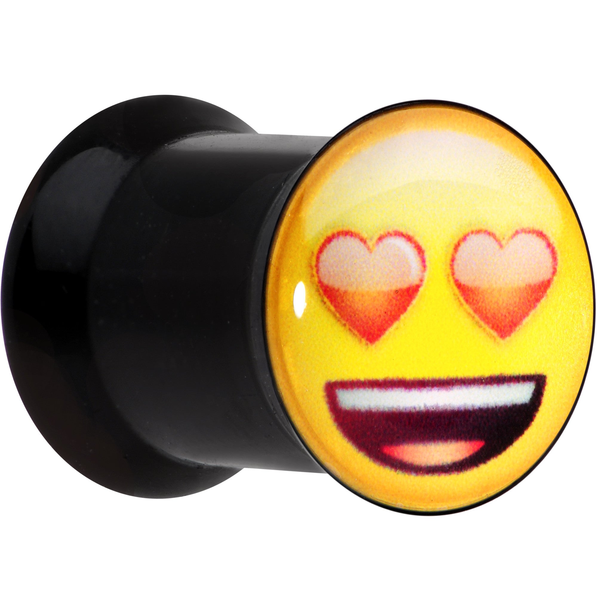 0 Gauge Licensed Heart Eyes emoji Acrylic Double Flare Plug Set