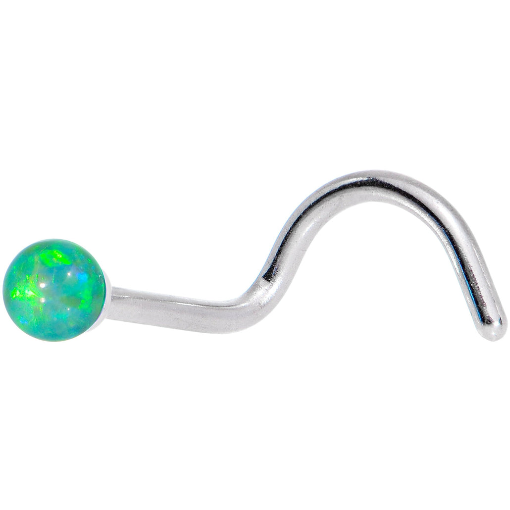 Green 2.5mm Synthetic Opal Ball Left Nose Screw