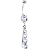 Clear Gem Cascading Waterfall Dangle Belly Ring