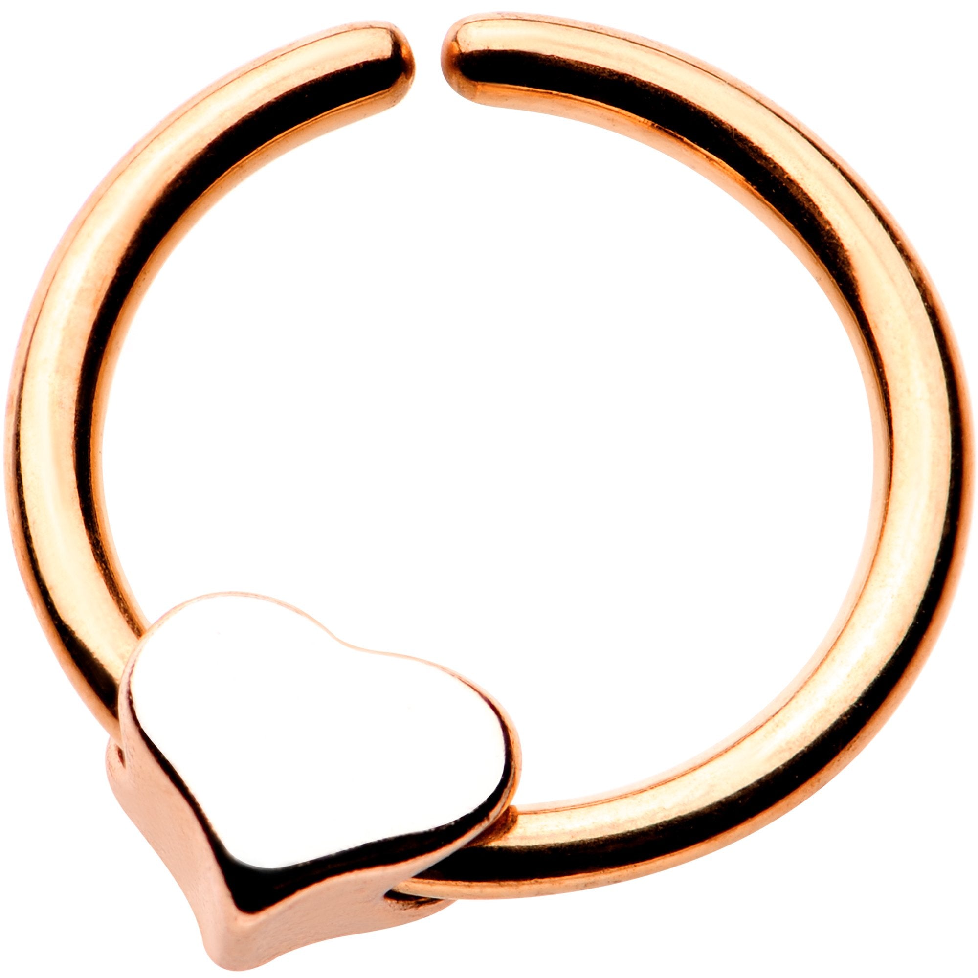 3/8 Annealed Rose Gold IP Steel Heart Seamless Circular Ring