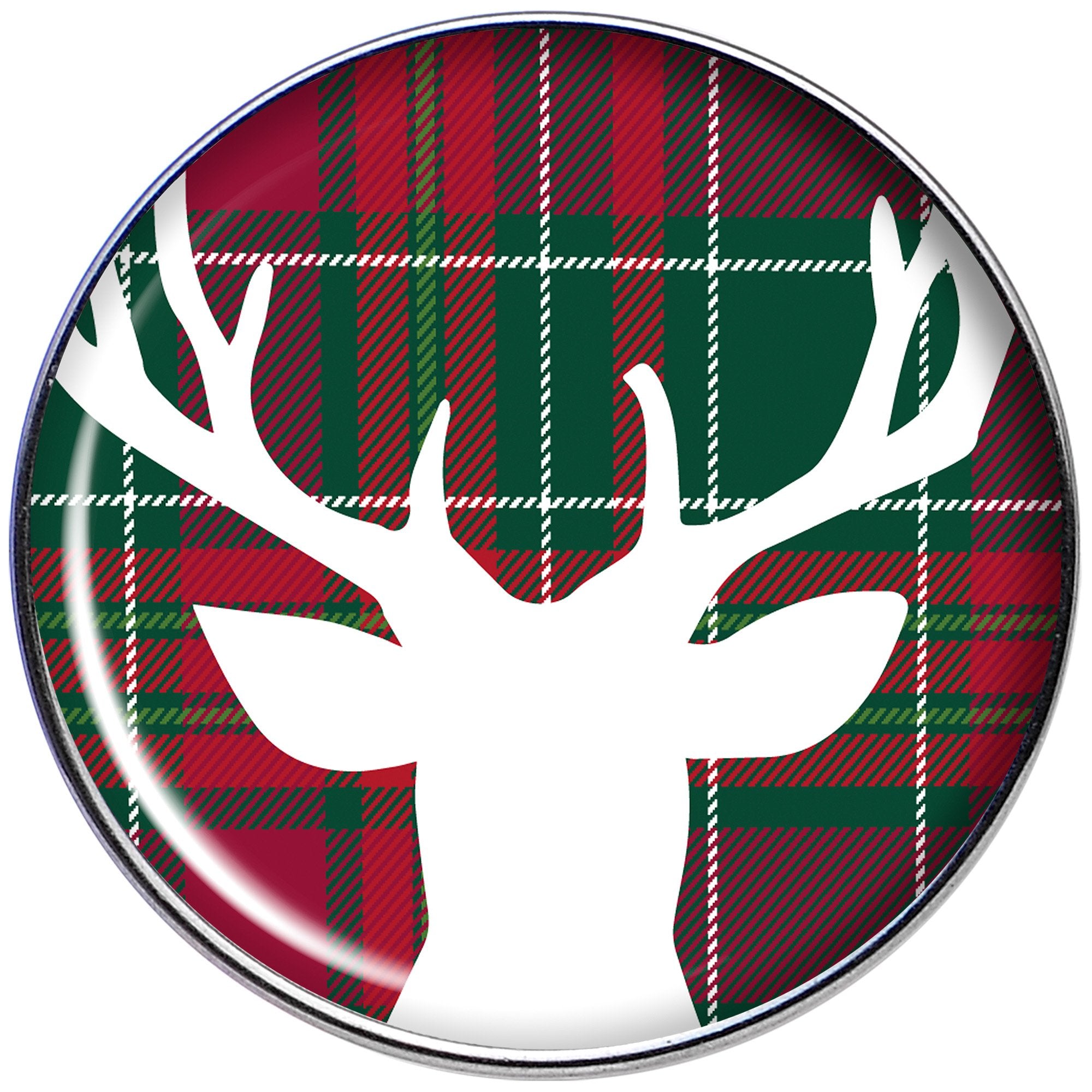 16G 1/4 Red Green Plaid Reindeer Tragus Cartilage Earring