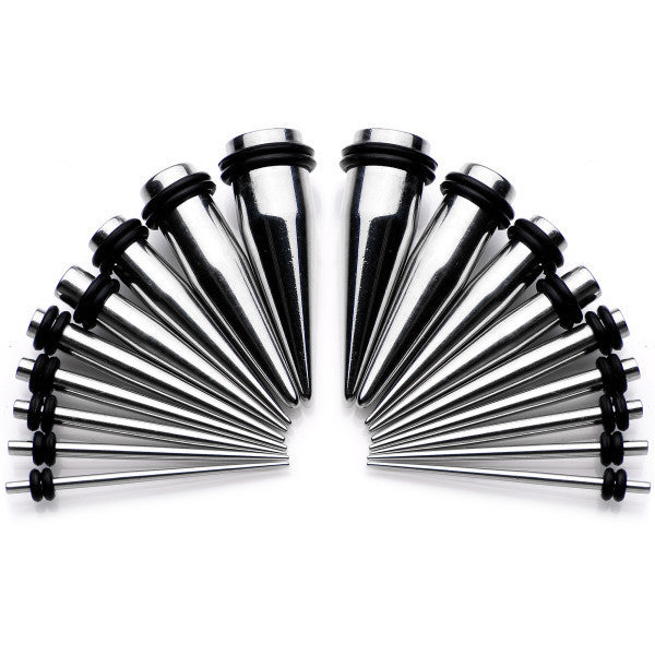 9 Piece Ear Stretching Kit in Stainless Steel Set of 2