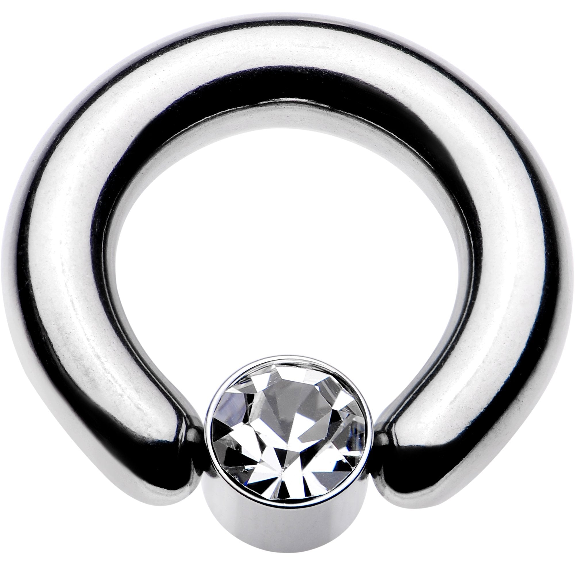 4G 9/16 Clear Gem 7mm Disc BCR Captive Ring