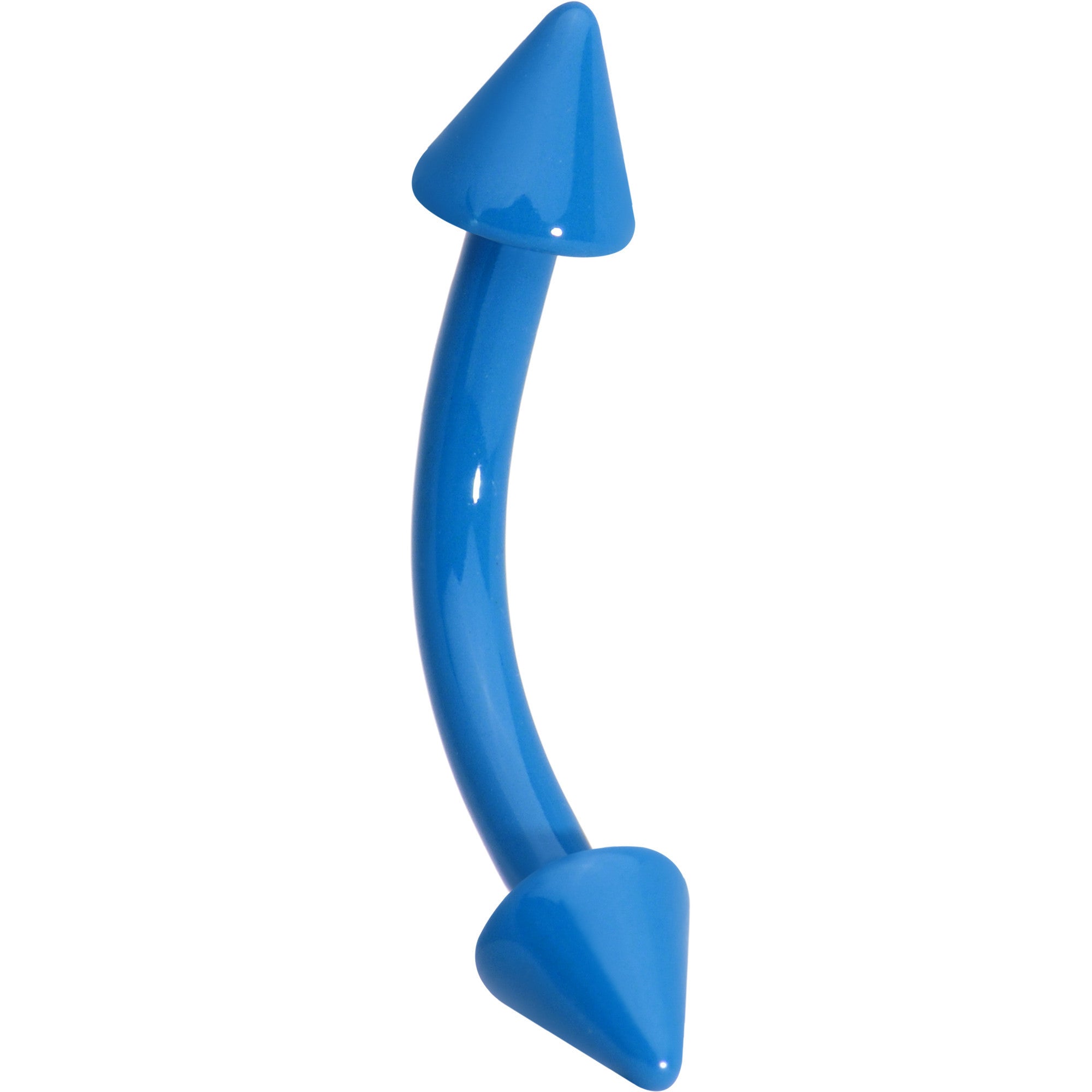 16G 5/16 Light Blue Acrylic Over Steel Curved Eyebrow Rook Piercing