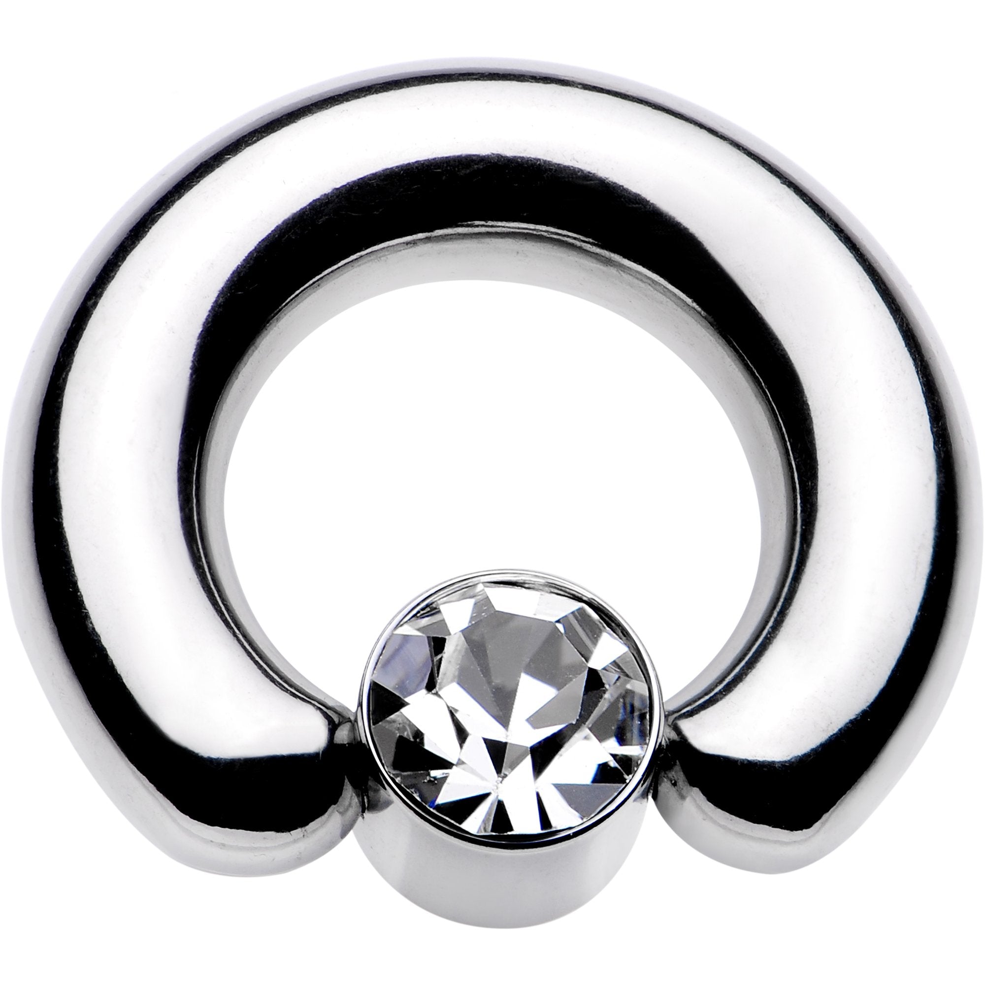2G 9/16 Clear Gem 8mm Disc BCR Captive Ring