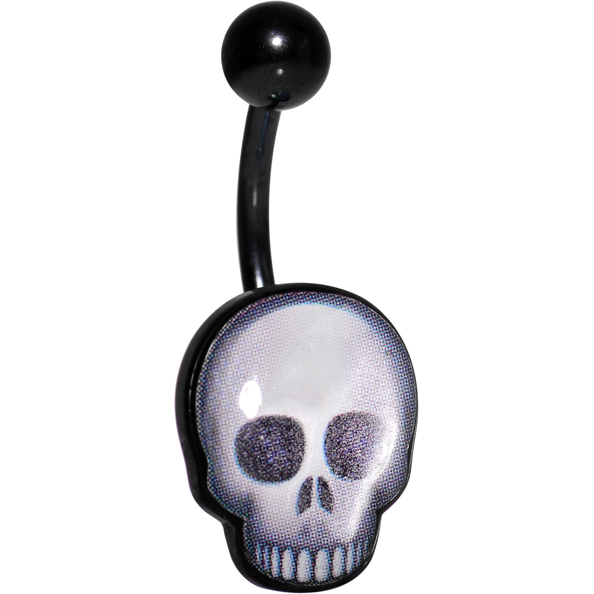 Officially Licensed Skull emoji Black Anodized Belly Ring