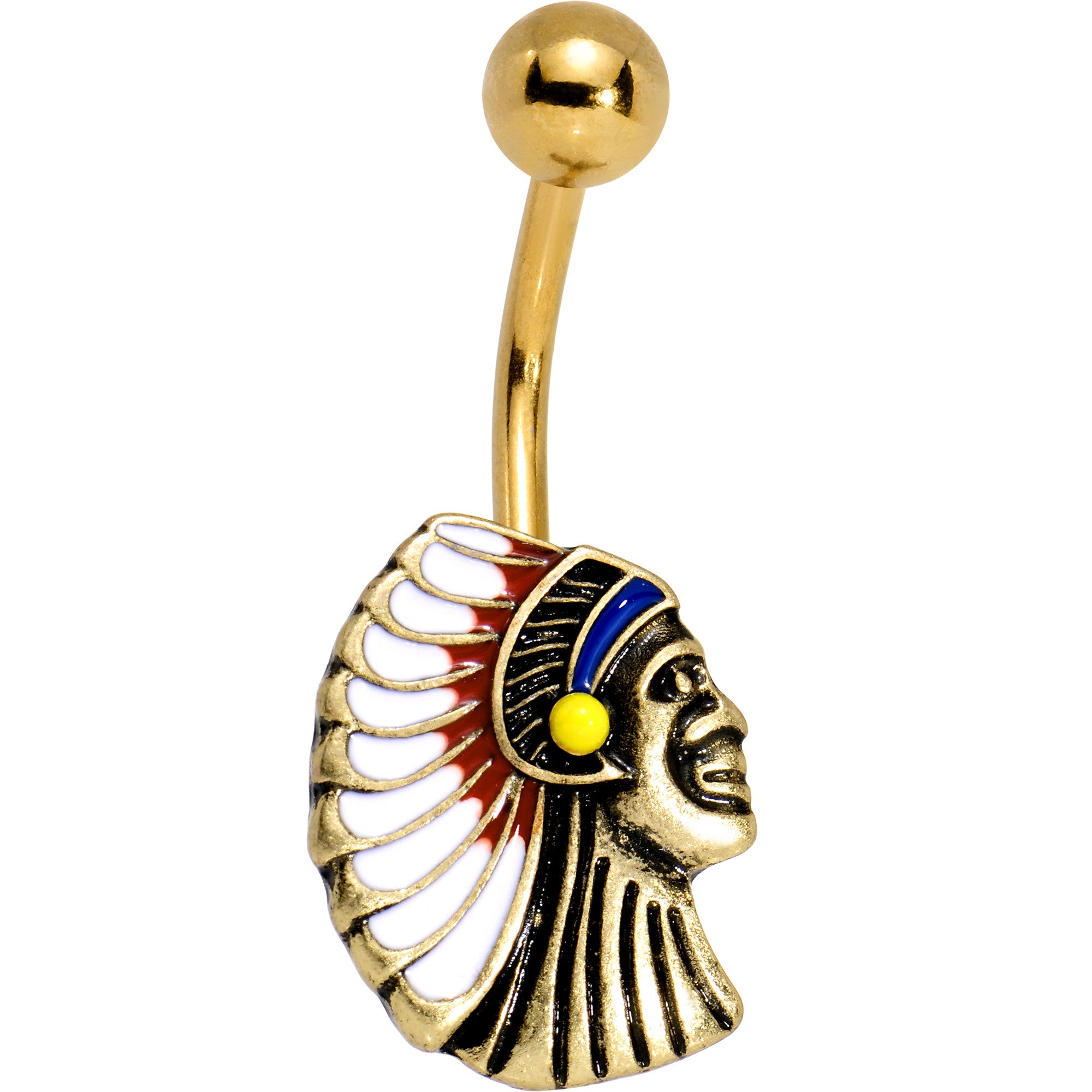 Gold PVD  Warrior Chief Belly Ring