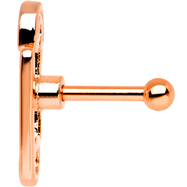 16 Gauge 1/4 Rose Gold PVD Open Safety Pin Tragus Cartilage Earring