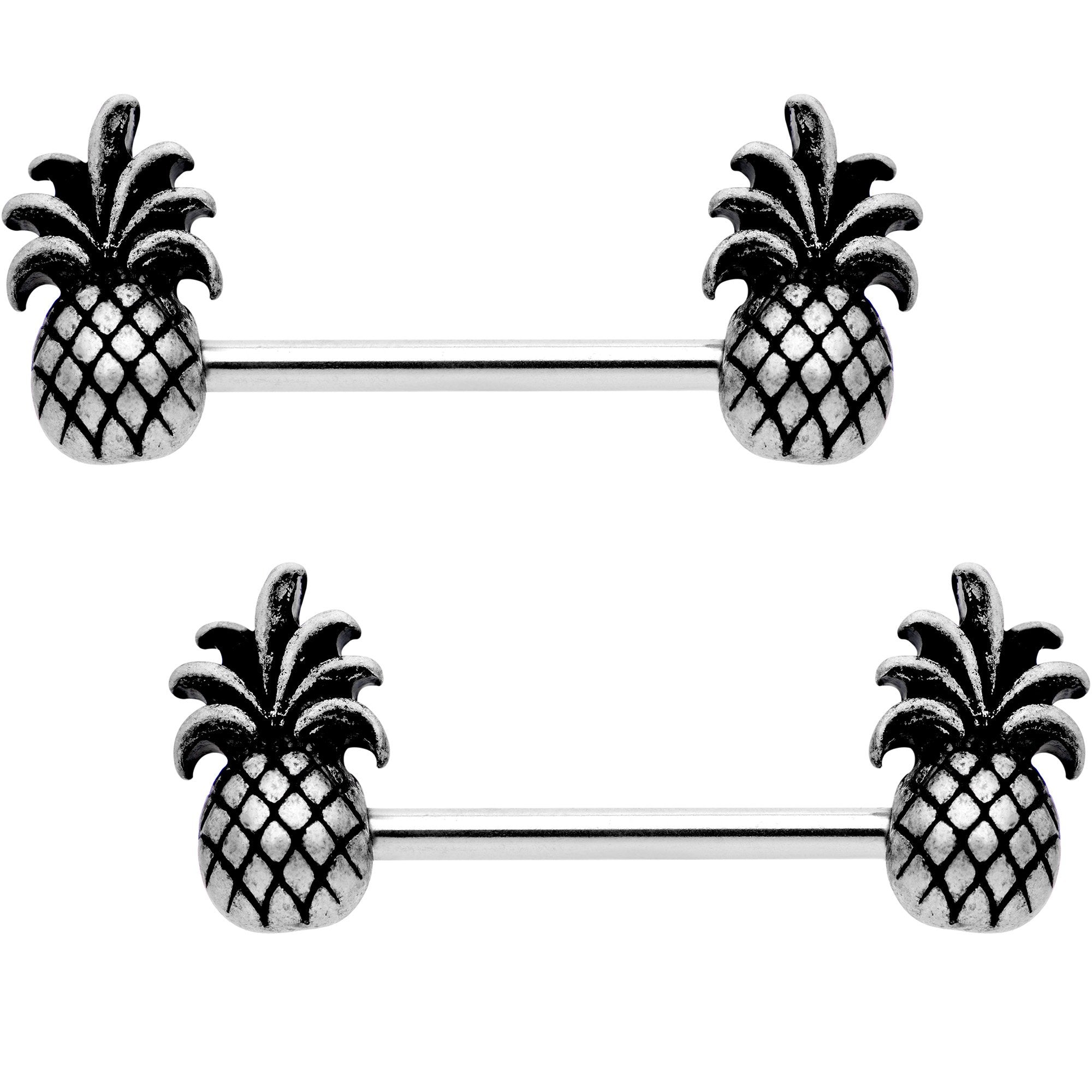 5/8 Pineapple Pizzazz Barbell Nipple Ring Set