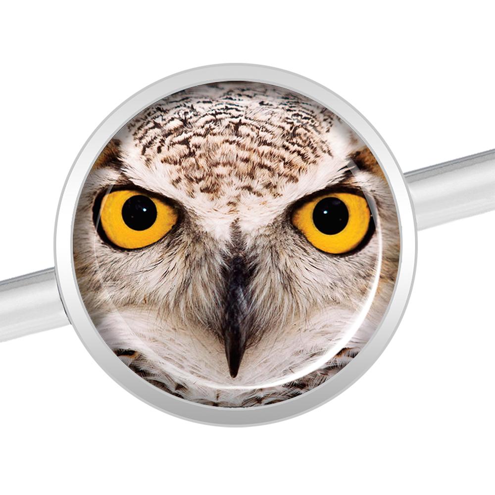 14 Gauge Full Color Owl Industrial Barbell 37mm