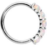 18 Gauge White Synthetic Opal 14kt White Gold Seamless Circular Ring