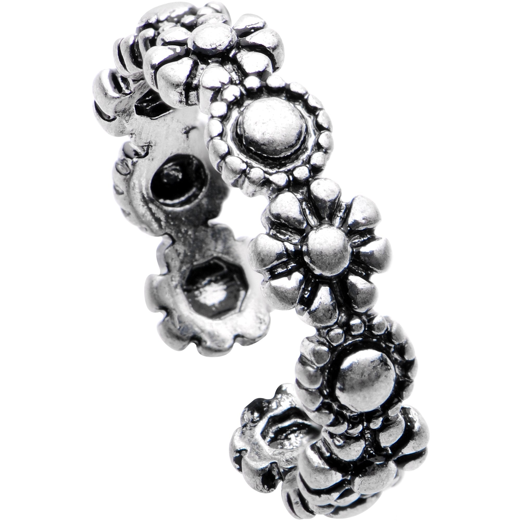 Silver Plated Floral Wreath Toe Ring