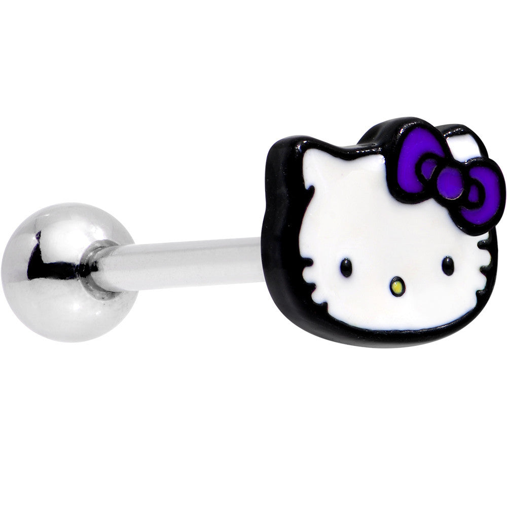 Officially Licensed Hello Kitty Cat Purple Bow Barbell Tongue Ring