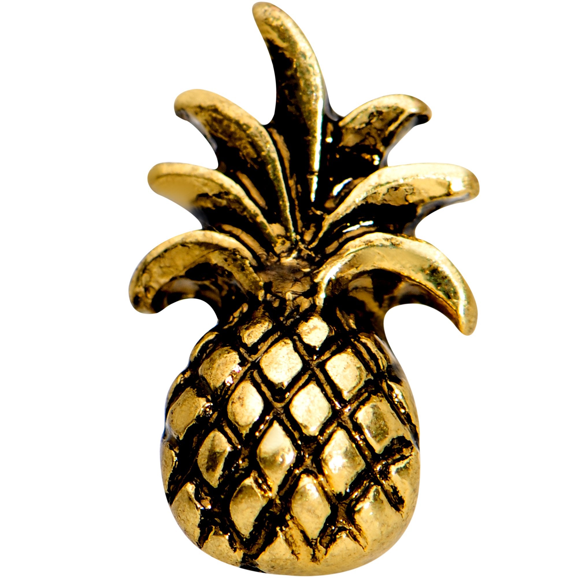 16G 1/4 Gold PVD Pineapple Pizzazz Cartilage Tragus Earring