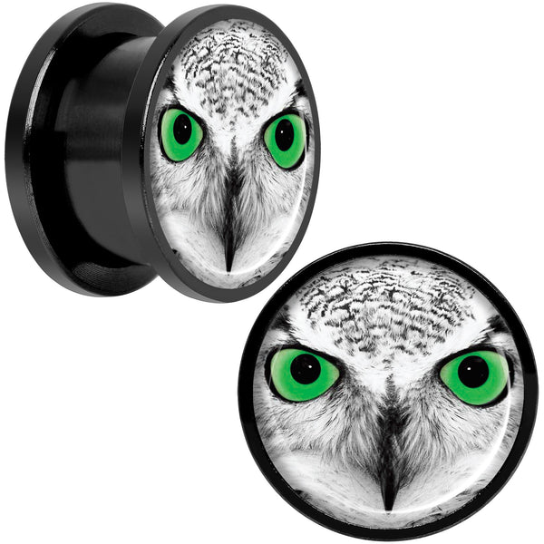 Black White Owl Black Anodized Screw Fit Plug Set 9/16