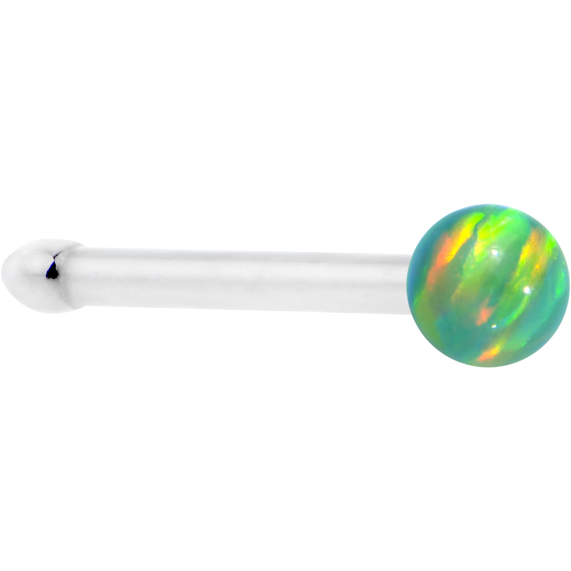 20G Green Synthetic Opal Stud Stainless Steel Nose Bone