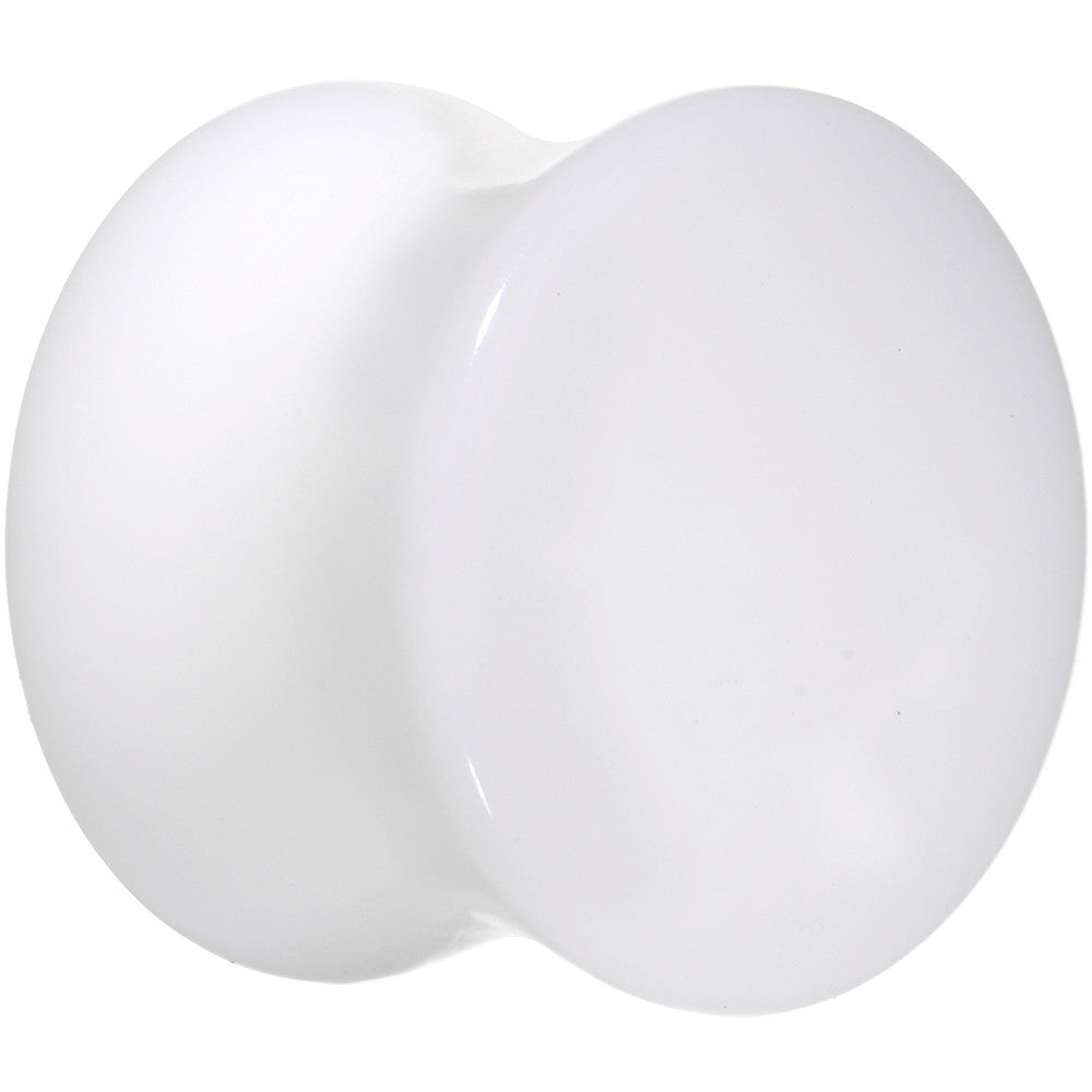 1/2 White Acrylic Saddle Plug Set