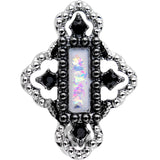 White Gem Confetti Party Pendant Top Mount Belly Ring