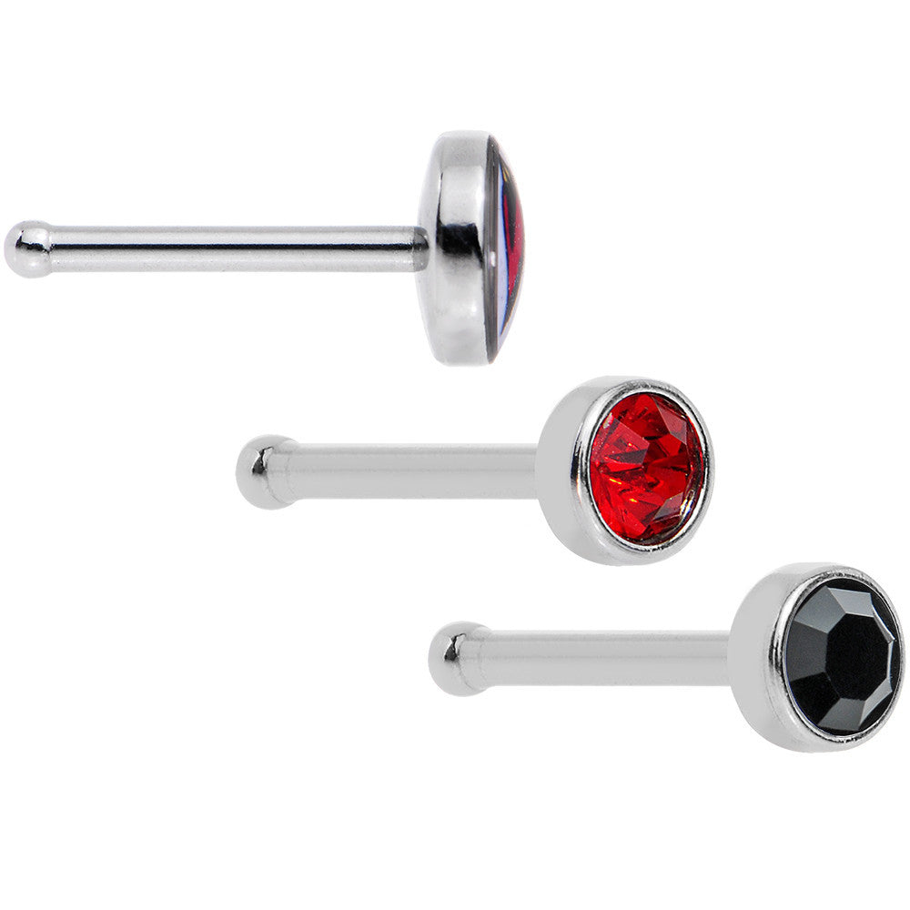 20G Licensed NFL Arizona Cardinals Logo Nose Bone 3 Pack Set