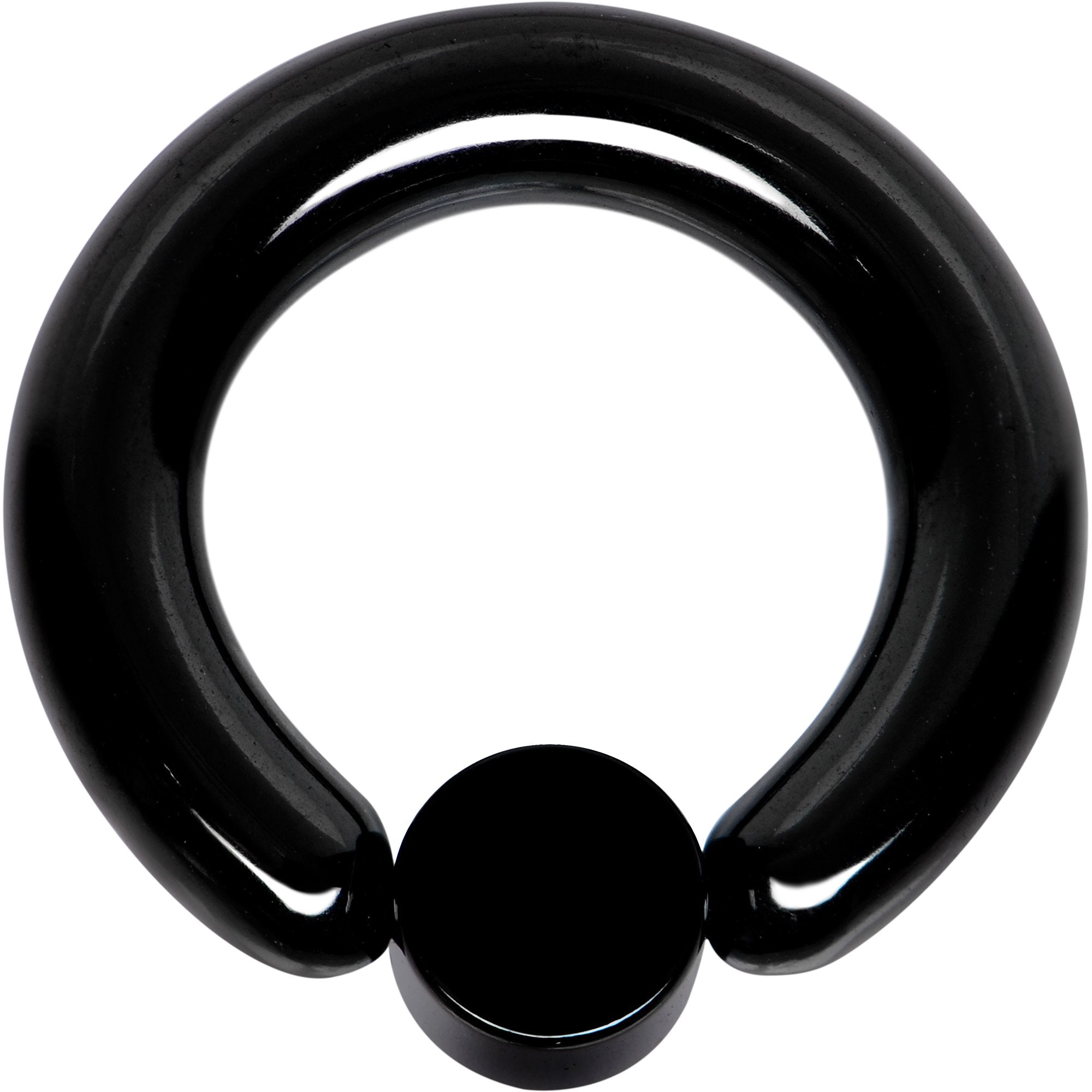 6G 1/2 Clear Gem 6mm Disc Black BCR Captive Ring