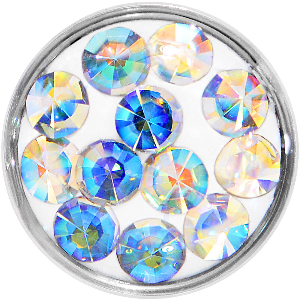 8G Aurora Ferido Crystal Steel Screw Fit Plug Set