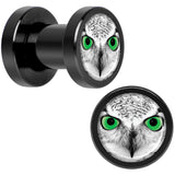 Black White Owl Black Anodized Screw Fit Plug Set 4 Gauge