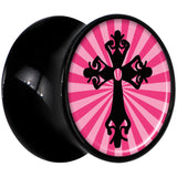 Black Acrylic Pink Black Radiant Cross Saddle Plug Set 1/2