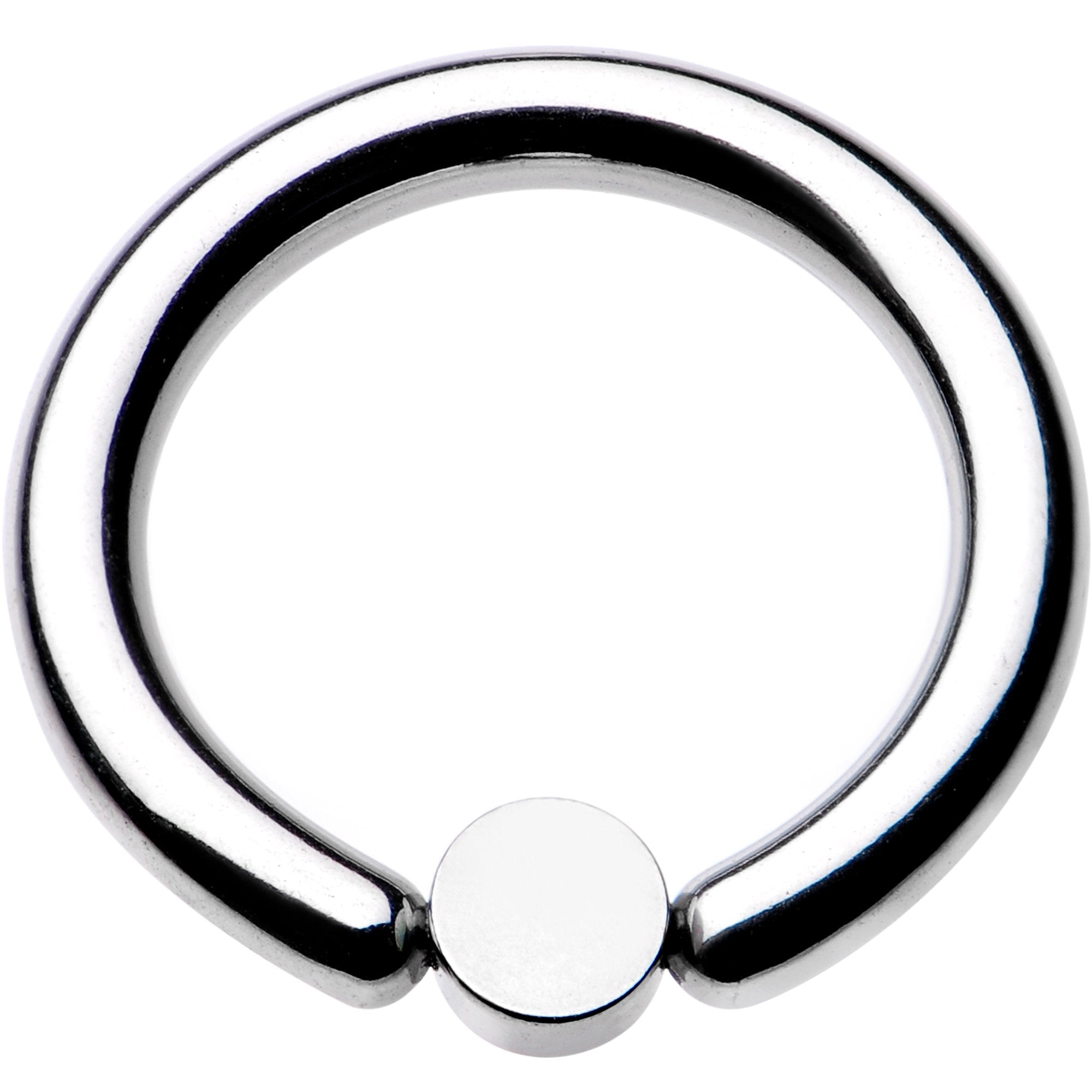 10 Gauge 1/2 Aqua Faux Opal 4mm Disc BCR Captive Ring