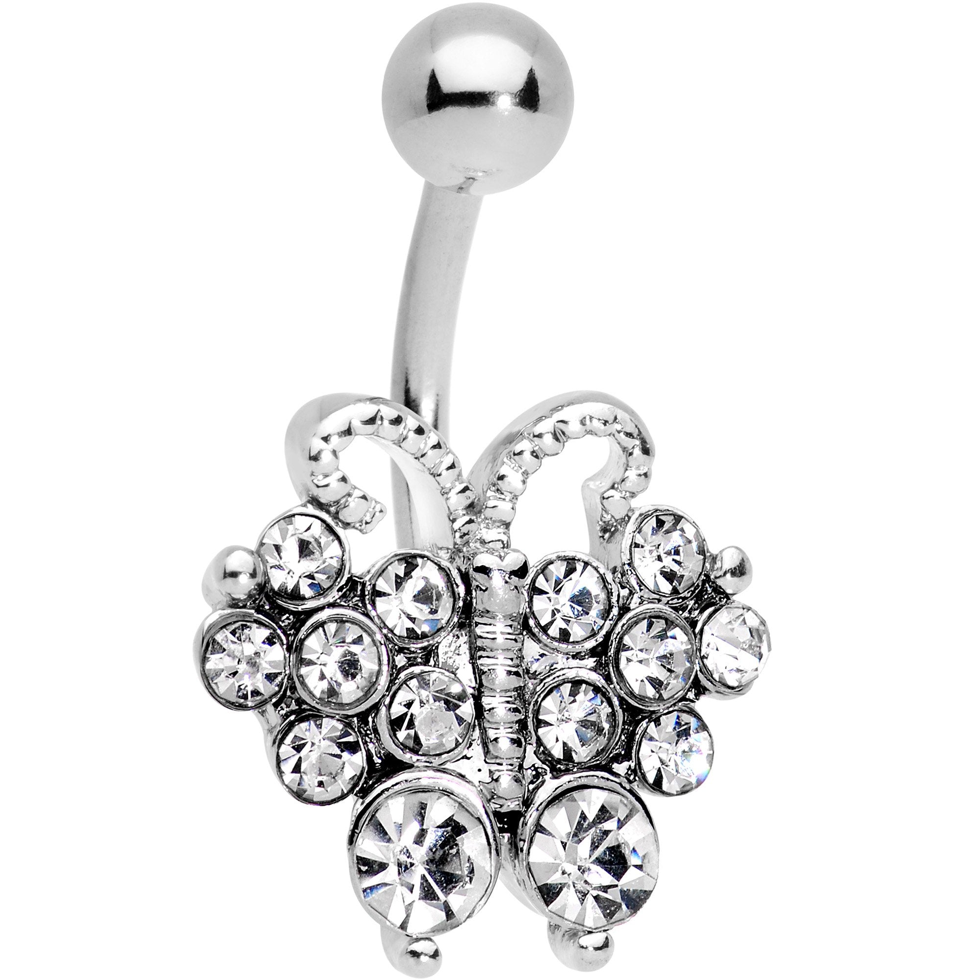 Clear Gem Butterfly Bliss Belly Ring