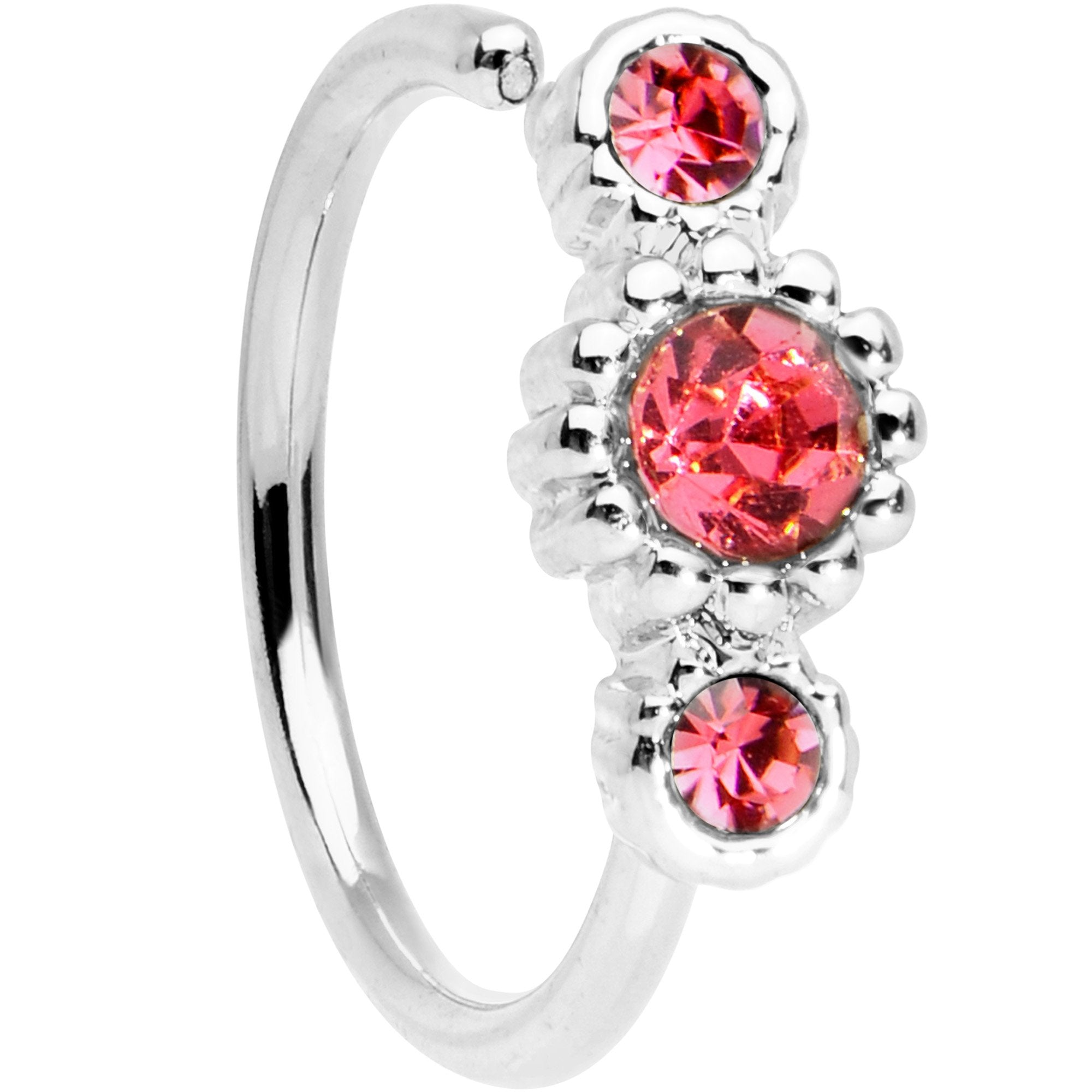 20 gauge 5/16 Pink CZ Fashion Fusion Seamless Circular Ring