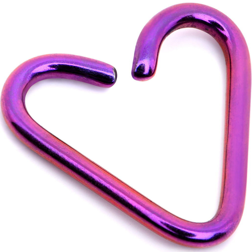 5/16" Annealed Purple Anodized Titanium Heart Daith Cartilage Tragus