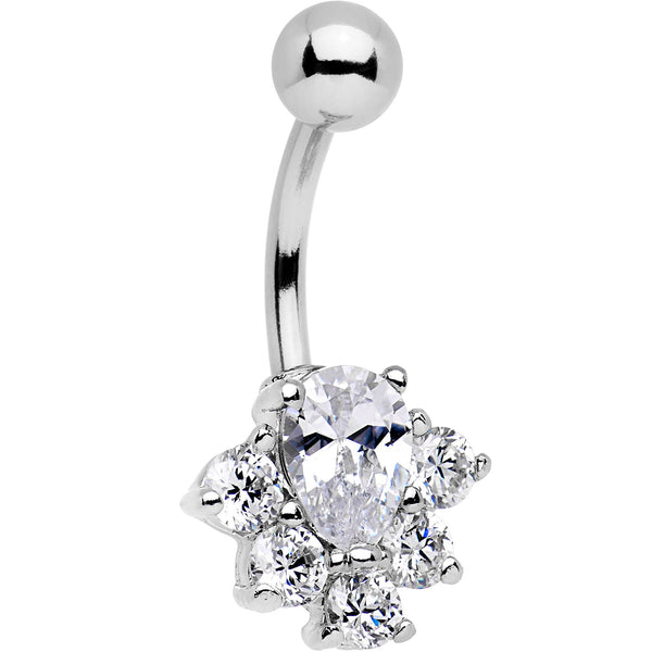 Clear Gem Bursting With Brilliance Belly Ring