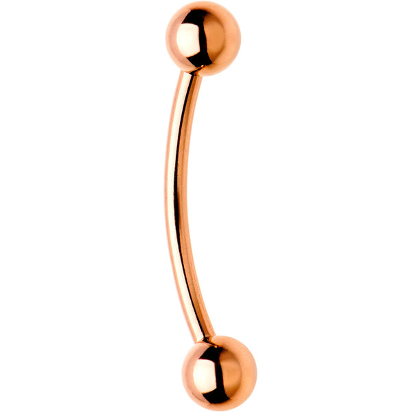 14 Gauge 5/16 Rose Gold Plated Curved Barbell