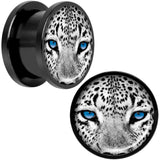 Black White Leopard Eyes Black Anodized Screw Fit Plug Set 9/16