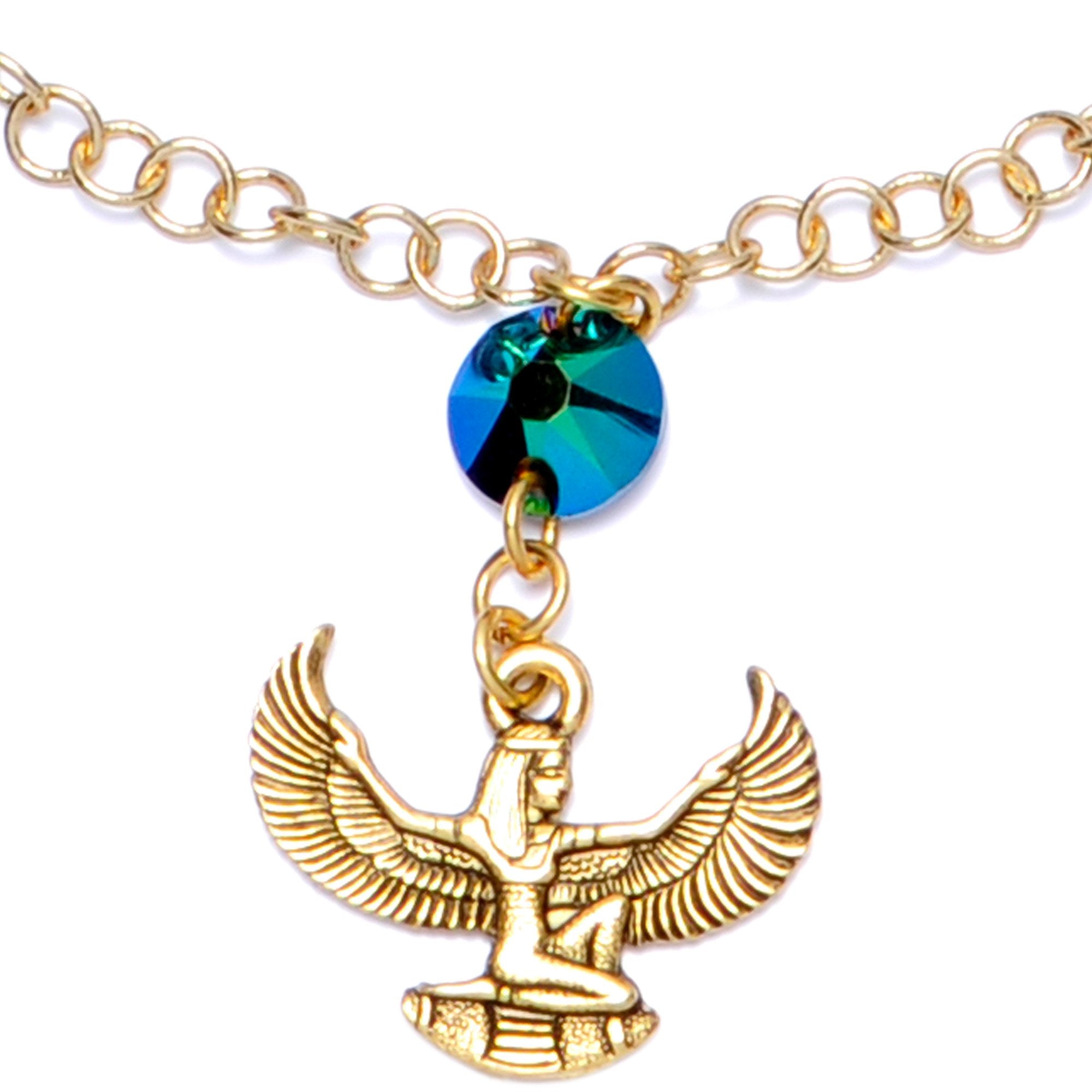 Egyptian Goddess Dangle Nipple Chain Created with Crystals