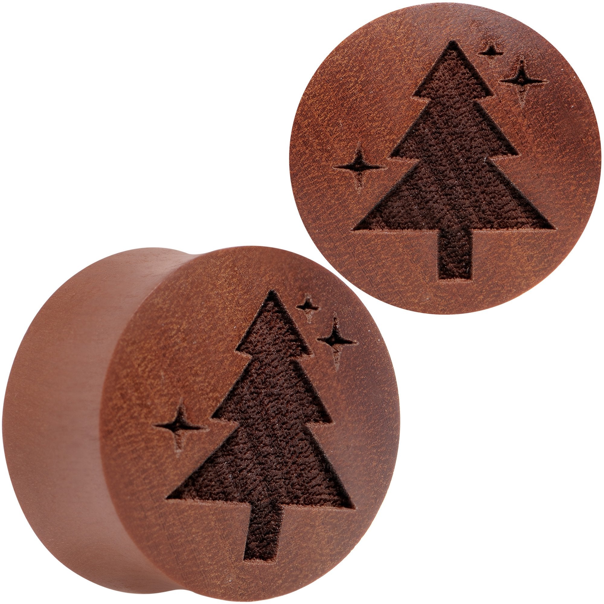 Organic Sawo Wood Christmas Tree Saddle Plug Set Sizes 8mm to 25mm