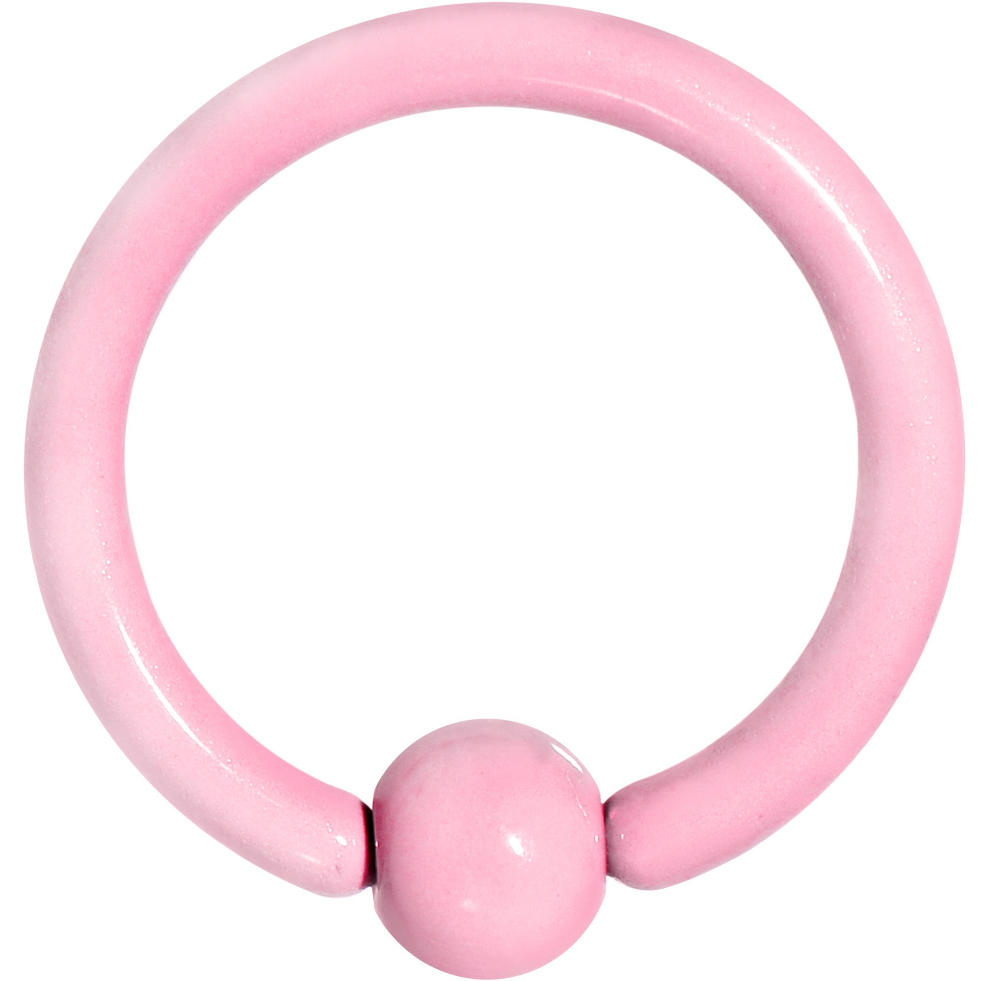 16G 5/16 Light Pink Acrylic Over Steel Captive Ring