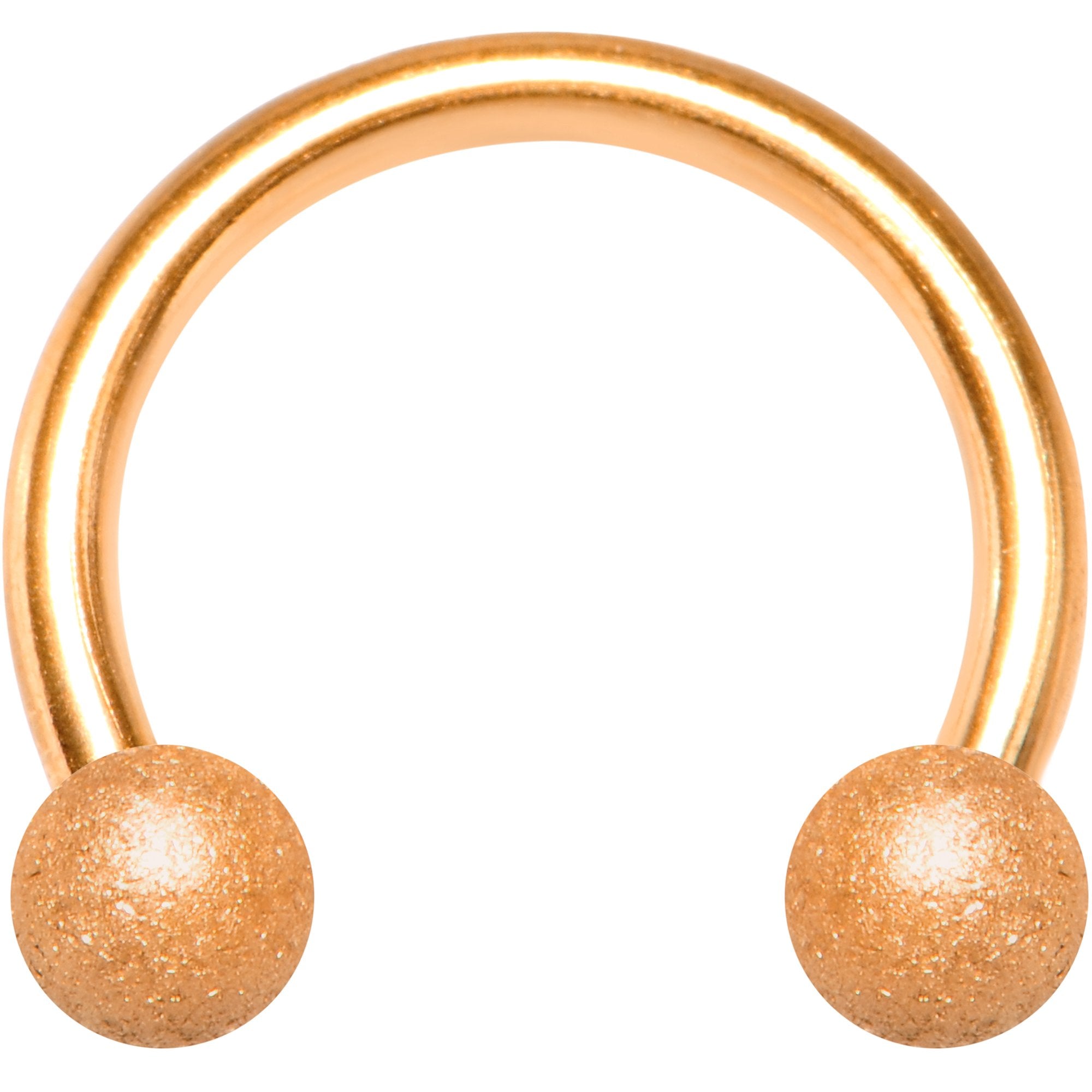 16G 5/16 Rose Gold Color PVD Textured Horseshoe Circular Barbell