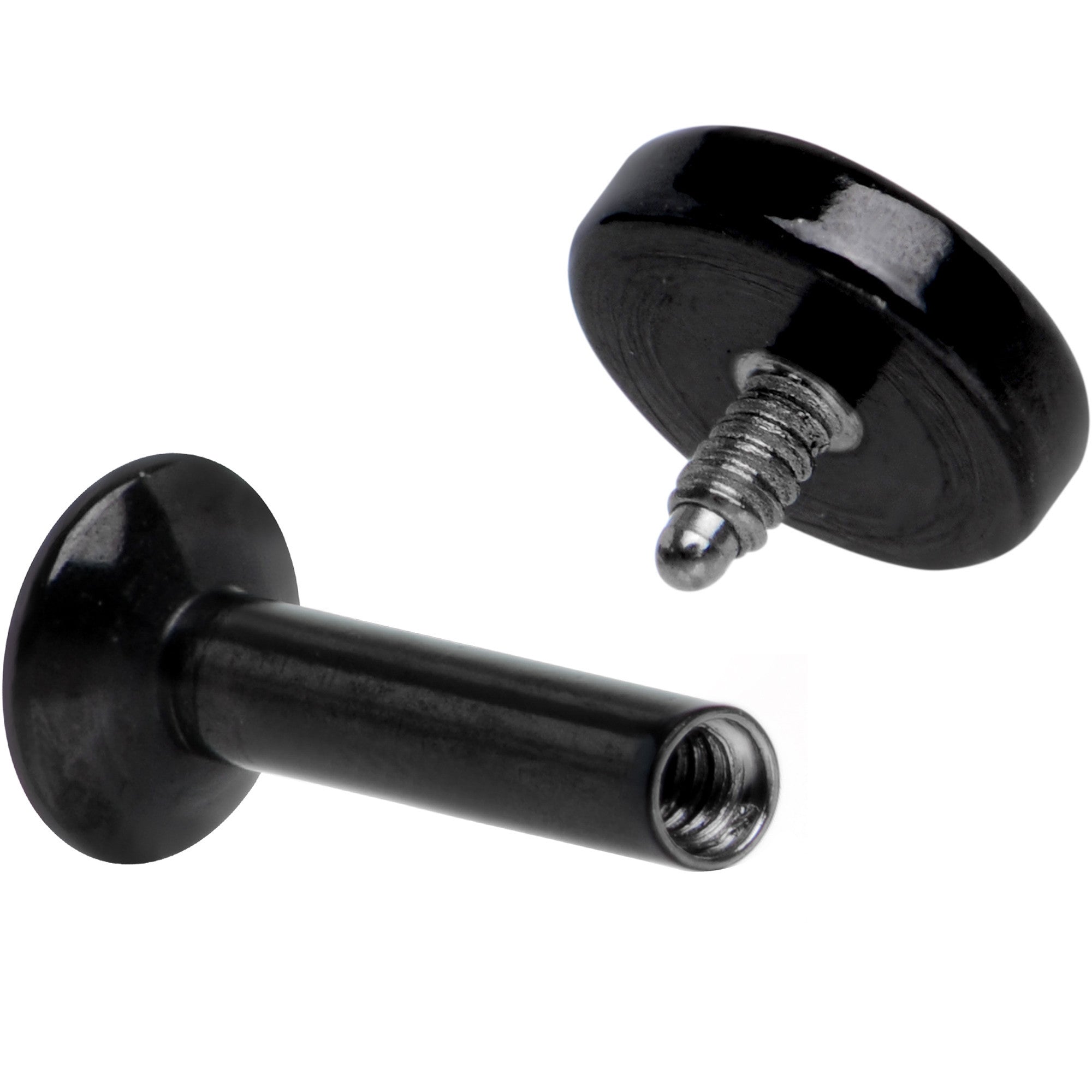 1/4 Black IP 4mm Circle Internal Thread Daith Cartilage Tragus