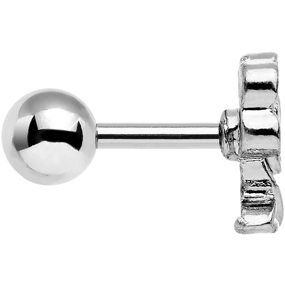 16G 1/4 Aqua Gem Petal Flower Right Ear Cartilage Earring