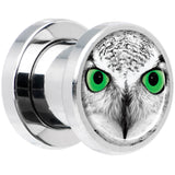 Black White Owl Steel Screw Fit Plug Set 0 Gauge