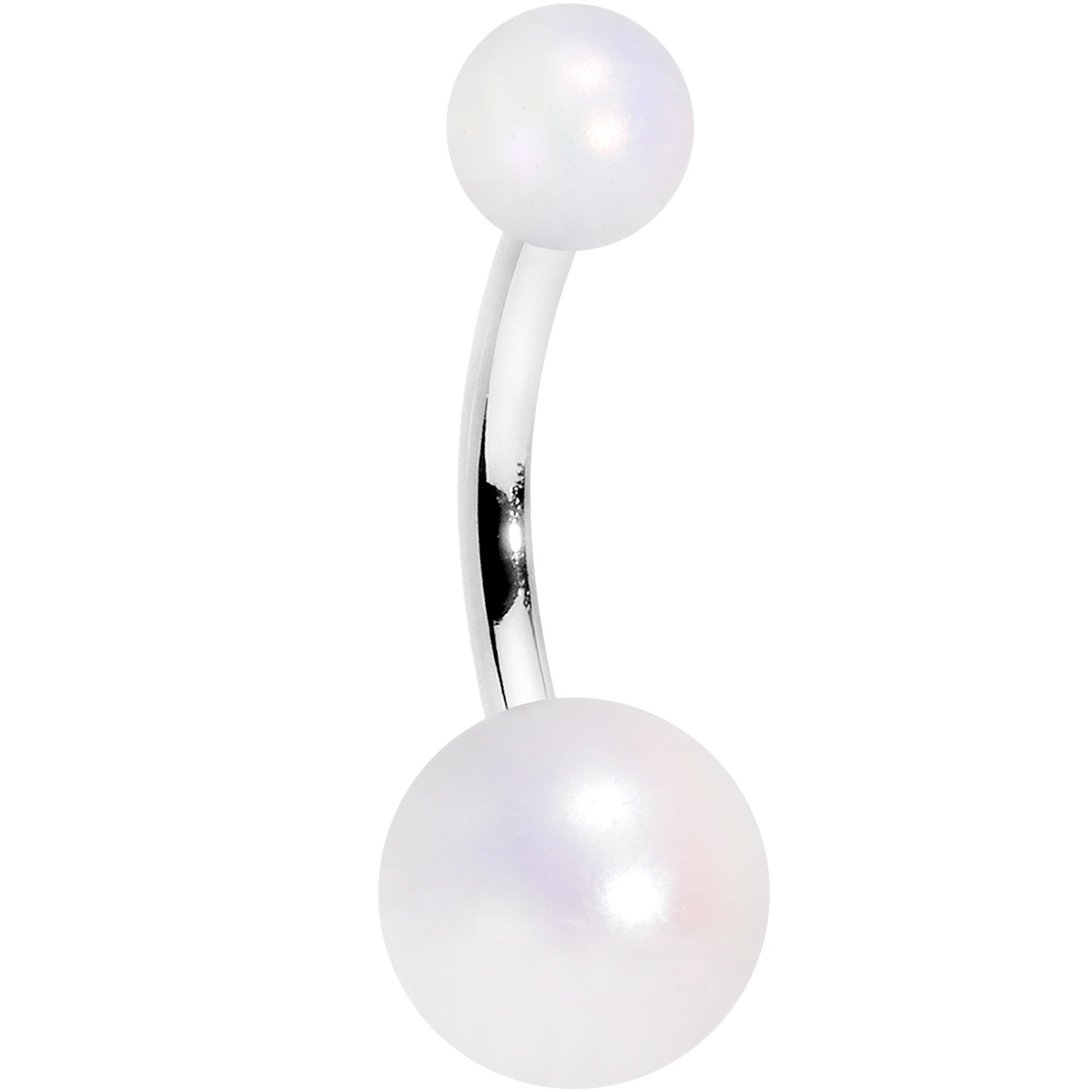 White Matte Finish Acrylic Ball Belly Ring
