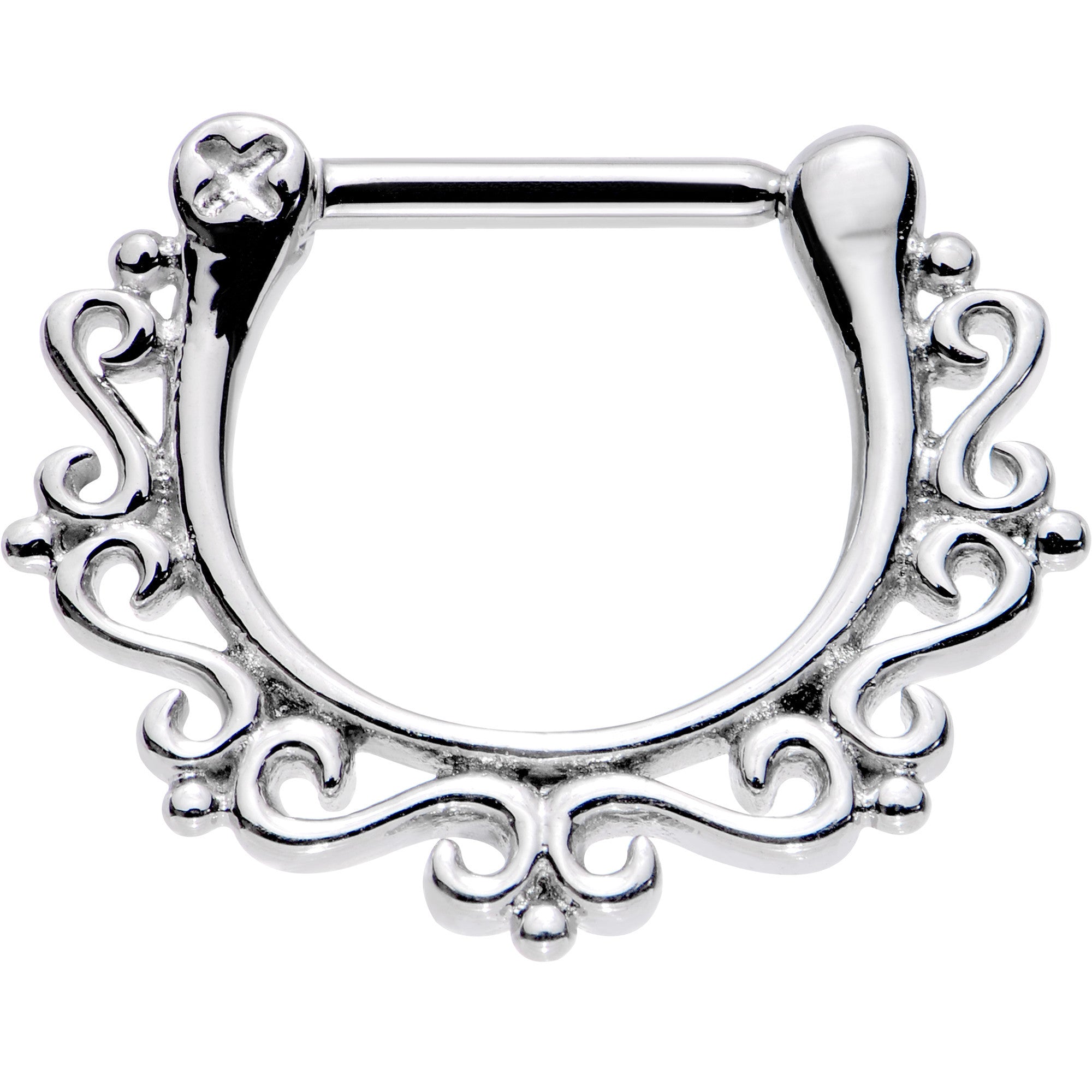 16G 5/16 Delightful Filigree Twist Septum Clicker